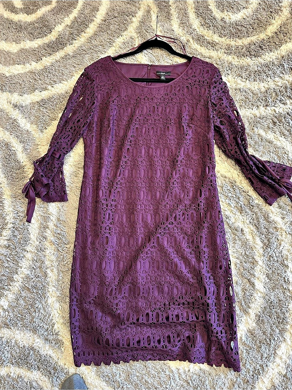 R&K Lace Midi Dress in Purple Size 14 Like New